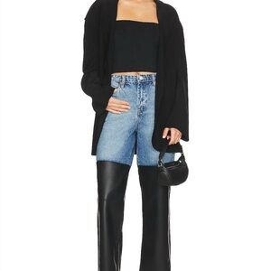 Blank NYC - RIBCAGE STRAIGHT LEG DENIM WITH FAUX LEATHER PANTS / Size 30